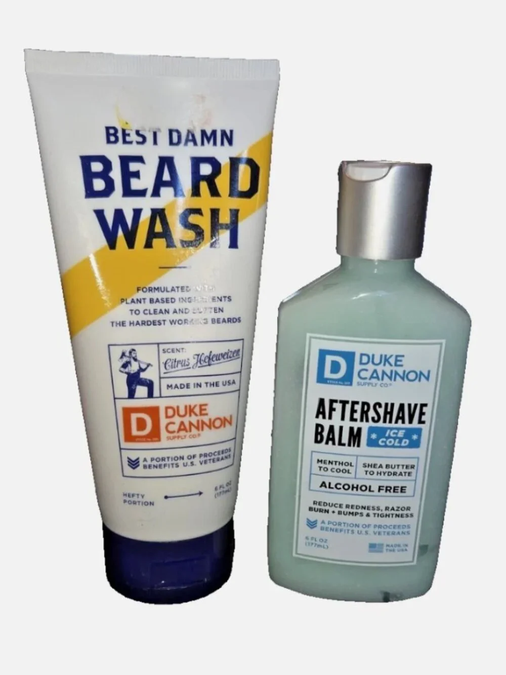 Duke Cannon Best Damn Beard Wash & After Shave Balm 6 fl oz Set New